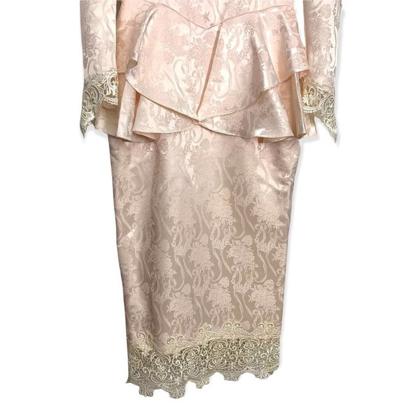 Vintage 90s Jessica McClintock Victorian Brocade Dress Medium - Picture 5 of 14